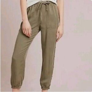 Anthropologie Cloth & Stone Olive Joggers with Side Buttons